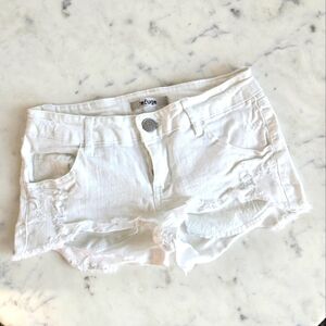 Refuge white denim cutoff shorts